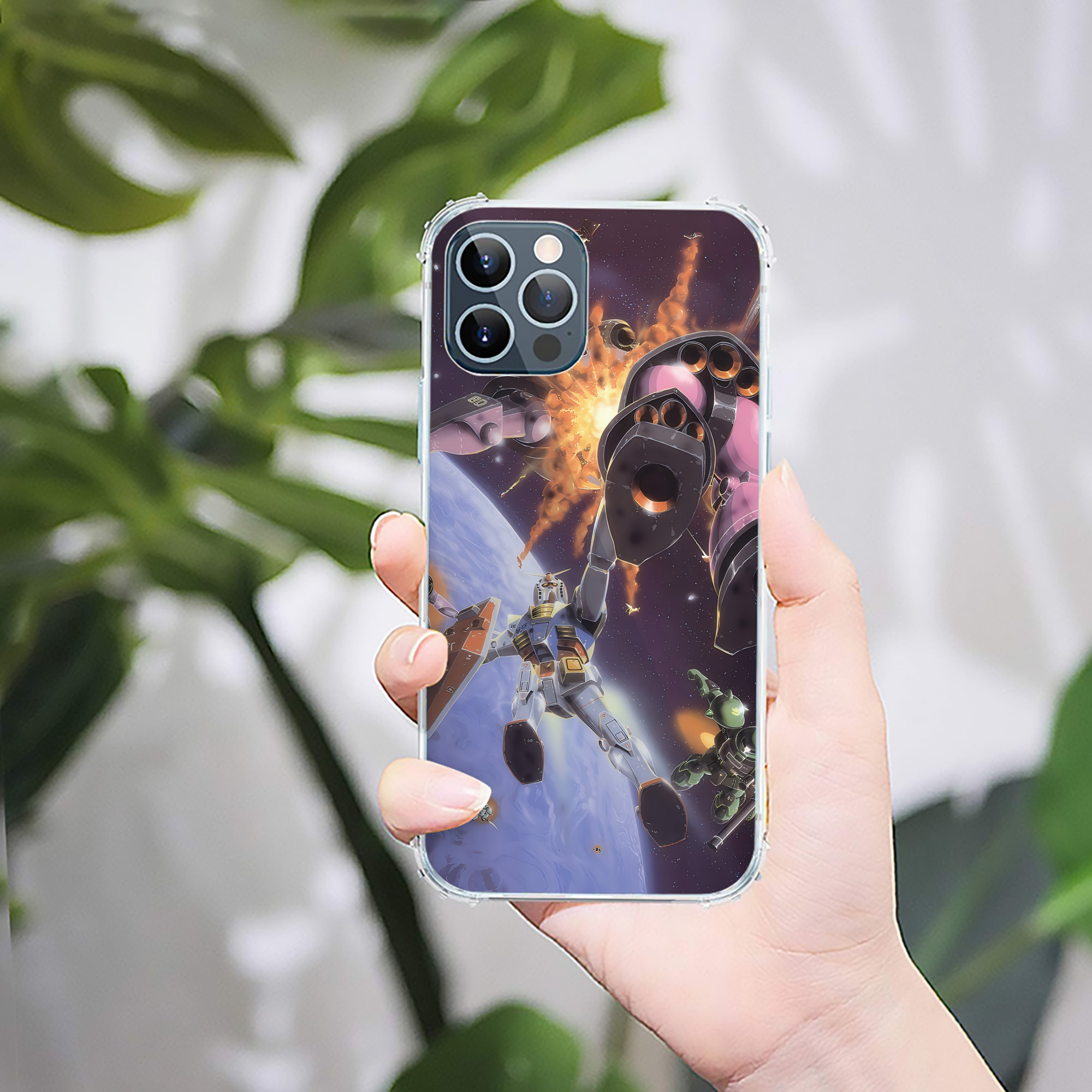 （画像用） 機動戦士ガンダム Mobile Suit Gundam 【iPhone 12シリーズ対応】透明スマホケース（クリアソフトケース）